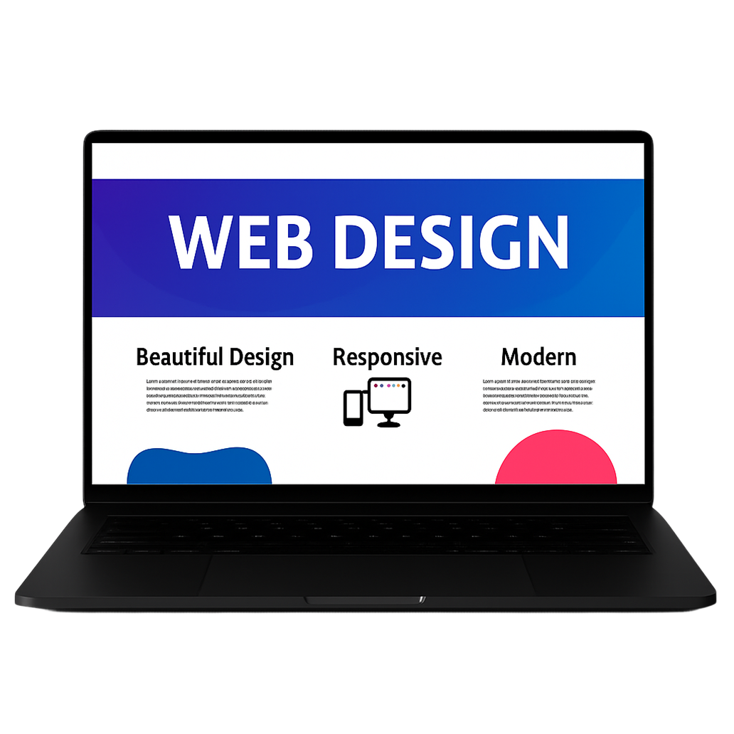 Laptop with web design